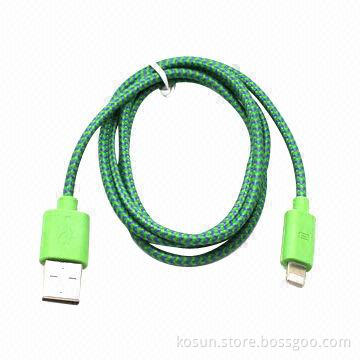 USB date cable with various braided wires